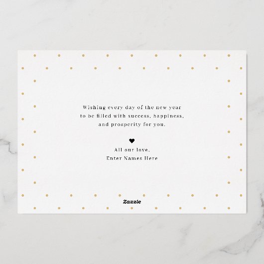 Carte de vœux Joyeuse Collage FOIL Bonne Année (Verso)