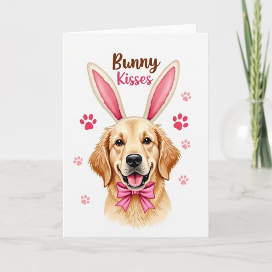 Carte de vœux joyeuse de chien doré (Devant)