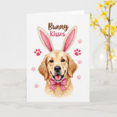 Carte de vœux joyeuse de chien doré (Fleur jaune)