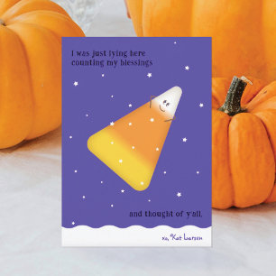 Carte de vœux joyeuse de fête d'automne Candy Corn