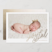 Carte de voeux JOYEUSE de Noël de photo de FEUILLE (Devant / Derrière)