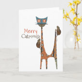 Carte de voeux Joyeuse de Noël pliée (Fleur jaune)