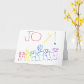 Carte de voeux joyeuse de personnes (Fleur jaune)
