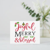 Carte de vœux joyeuse et bénie pour les fêtes (Debout devant)