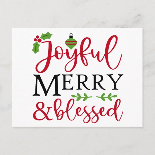 Carte de vœux joyeuse et bénie pour les fêtes (Devant)