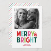 Carte de vœux joyeuse et lumineuse pour les fêtes (Devant / Derrière)