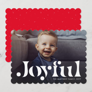 Carte de vœux joyeuse et simple avec une photo rou