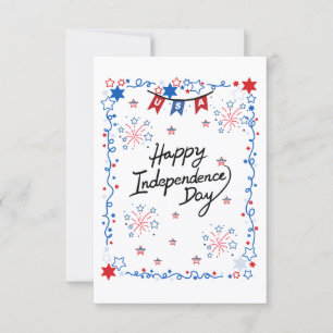 Carte de vœux Joyeuse fête de l'Indépendance USA 4
