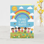 Carte de vœux Joyeuse fête des enfants (Fleur jaune)