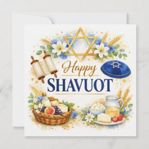 Carte de vœux joyeuse fête juive de Shavouot, déco