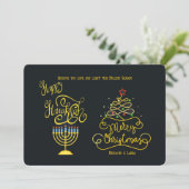 Carte de vœux Joyeuse Hanouka Joyeux Noël (Debout devant)
