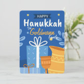 Carte de vœux joyeuse Hanukkah (Debout devant)