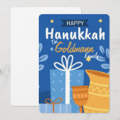 Carte de vœux joyeuse Hanukkah (Devant / Derrière)