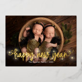 Carte de vœux Joyeuse Nouvelle Année en aluminium  (Recto)