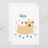 Carte de voeux Joyeuse Puggy Flat (Devant / Derrière)