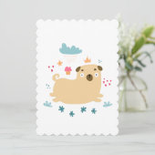 Carte de voeux Joyeuse Puggy Flat (Debout devant)