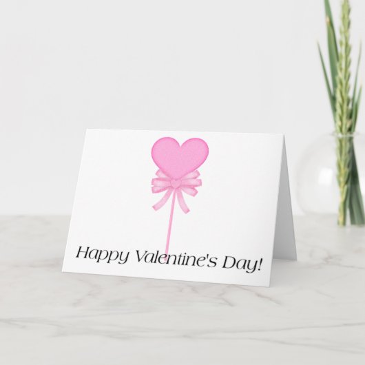 Carte de vœux Joyeuse Saint-Valentin Sucette Rose (Devant)