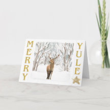 Carte de voeux Joyeuse Yule Woodland