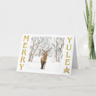 Carte de voeux Joyeuse Yule Woodland