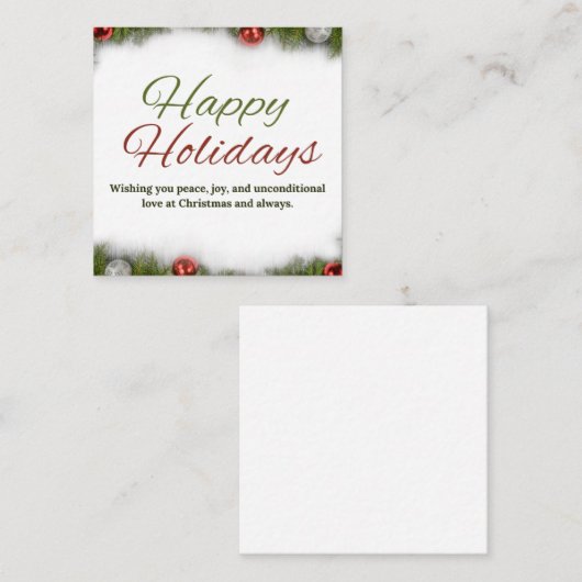 Carte de voeux Joyeuses fêtes (Devant / Derrière)