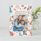 Carte de vœux joyeuses fêtes (Debout devant)
