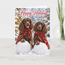 Carte de vœux Joyeuses Fêtes avec Boykin Spaniel