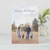 Carte de vœux Joyeuses Fêtes Blue 5 avec texte (Debout devant)