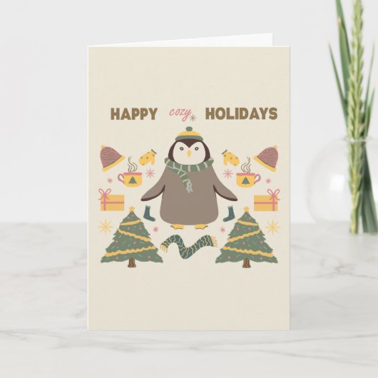 Carte de vœux joyeuses fêtes cocooning (Devant)