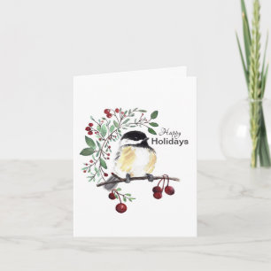 Carte de vœux Joyeuses Fêtes de Chickadee