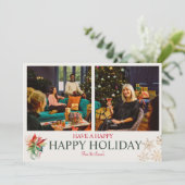 Carte de vœux joyeuses fêtes de famille (Debout devant)