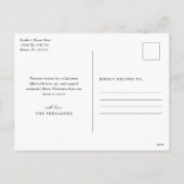 Carte de voeux Joyeuses Fêtes Écriture Élégante (Dos)