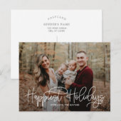 Carte de vœux Joyeuses Fêtes écriture Hip (Devant / Derrière)