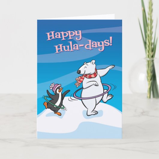Carte de vœux Joyeuses Fêtes Hula (intérieur vide) (Devant)