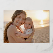 Carte de vœux Joyeuses Fêtes Moderne Luxe avec Pho (Recto)