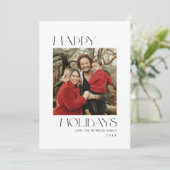 Carte de vœux Joyeuses Fêtes noir et blanc (Debout devant)