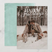 Carte de vœux Joyeuses Fêtes personnalisée avec ph (Devant / Derrière)