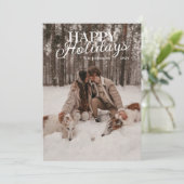 Carte de vœux Joyeuses Fêtes personnalisée avec ph (Debout devant)