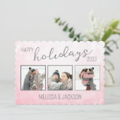 Carte de vœux Joyeuses Fêtes personnalisée avec ph (Debout devant)