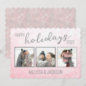 Carte de vœux Joyeuses Fêtes personnalisée avec ph (Devant / Derrière)