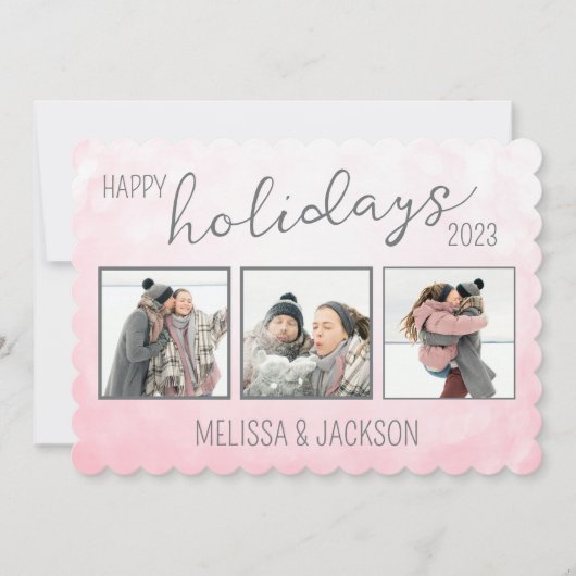 Carte de vœux Joyeuses Fêtes personnalisée avec ph (Devant)