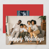 Carte de vœux Joyeuses Fêtes photo intégrale simpl (Devant / Derrière)