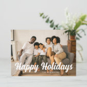 Carte de vœux Joyeuses Fêtes photo intégrale simpl (Debout devant)