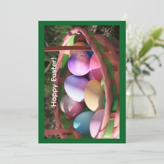 Carte de vœux Joyeuses Pâques (Debout devant)