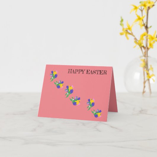 Carte de vœux Joyeuses Pâques (Fleur jaune)