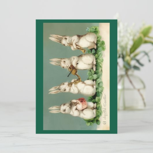 Carte de vœux Joyeuses Pâques (Debout devant)