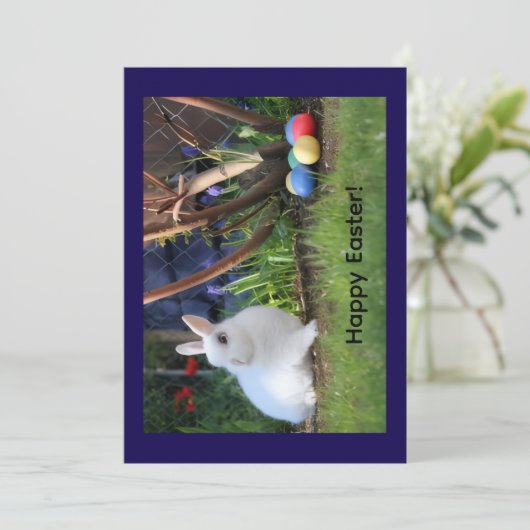 Carte de vœux Joyeuses Pâques (Debout devant)