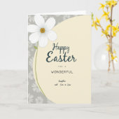 Carte de vœux Joyeuses Pâques florale (Fleur jaune)