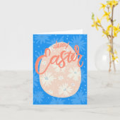 Carte de vœux Joyeuses Pâques mignonne avec fleurs (Fleur jaune)