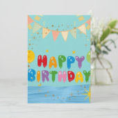Carte de vœux Joyeux Anniversaire (Debout devant)