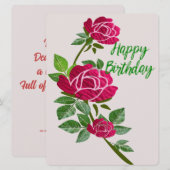 Carte de vœux Joyeux Anniversaire (Devant / Derrière)